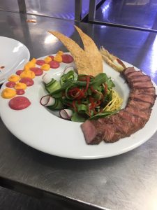 Carefully presented steak dish